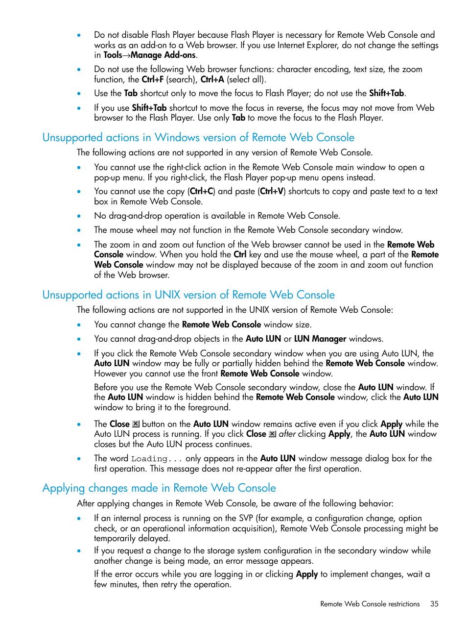 Applying changes made in remote web console | HP XP P9500 Storage User Manual | Page 35 / 233