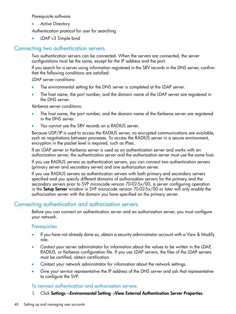 Connecting two authentication servers | HP XP P9500 Storage User Manual | Page 40 / 233