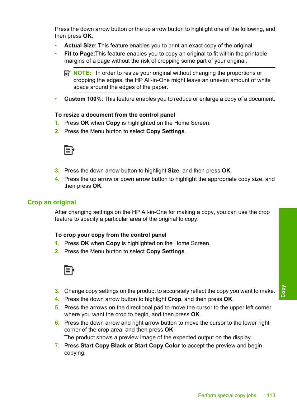 Crop an original | HP Photosmart C6340 All-in-One Printer User Manual | Page 116 / 331