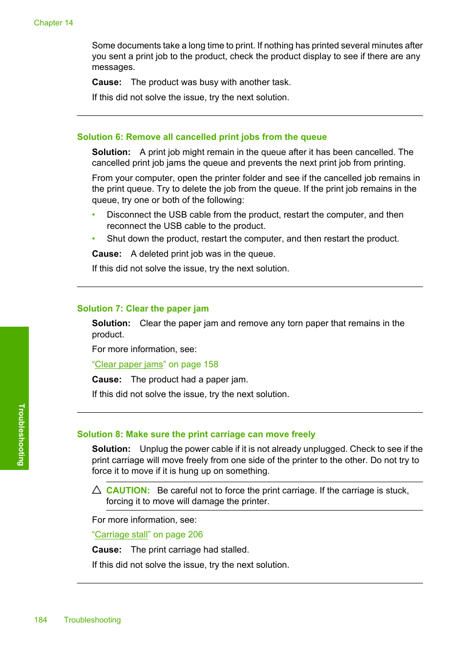 Solution 7: clear the paper jam | HP Photosmart C6340 All-in-One Printer User Manual | Page 187 / 331