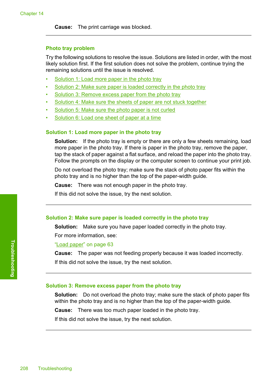 Photo tray problem | HP Photosmart C6340 All-in-One Printer User Manual | Page 211 / 331