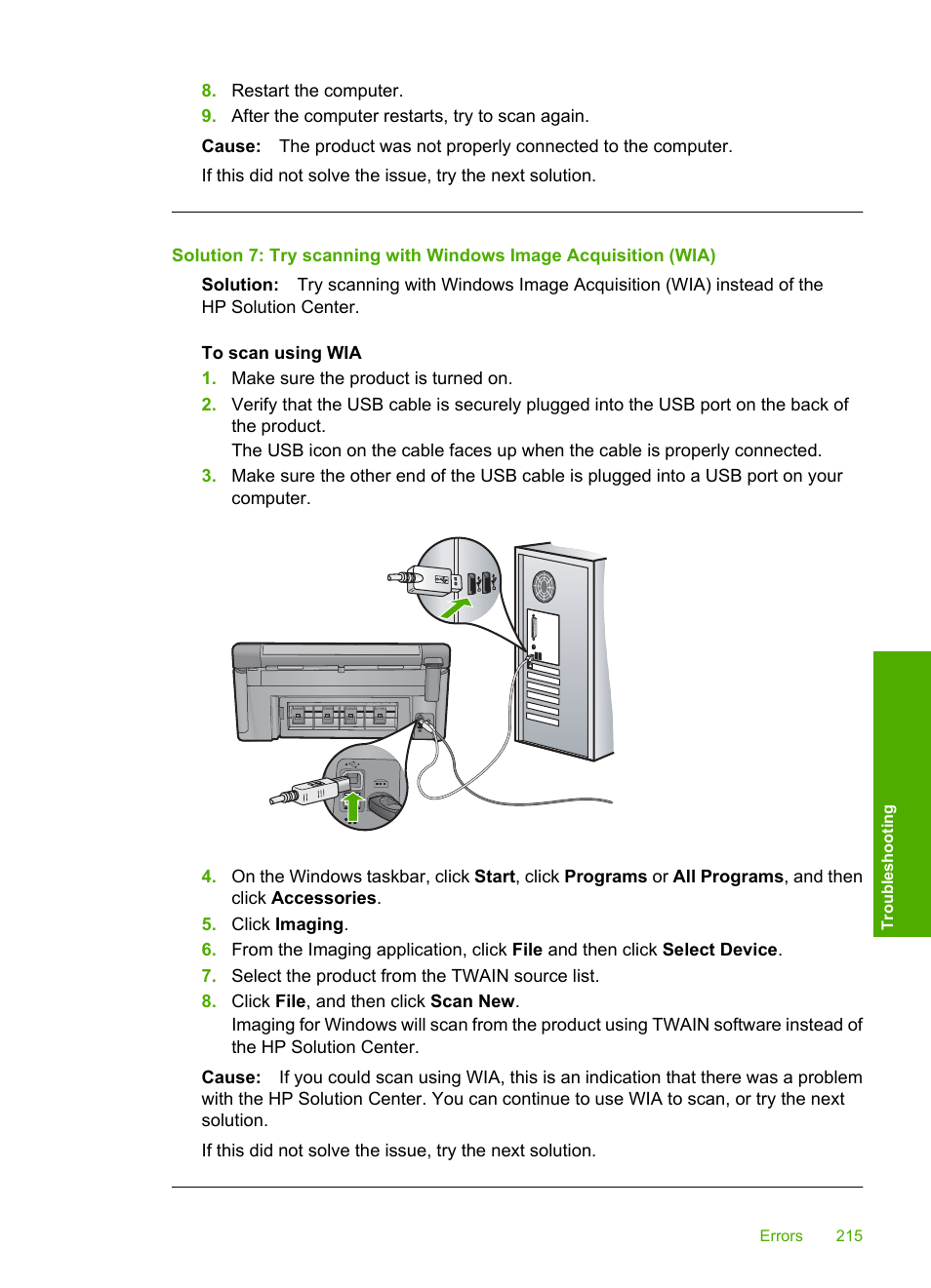 HP Photosmart C6340 All-in-One Printer User Manual | Page 218 / 331