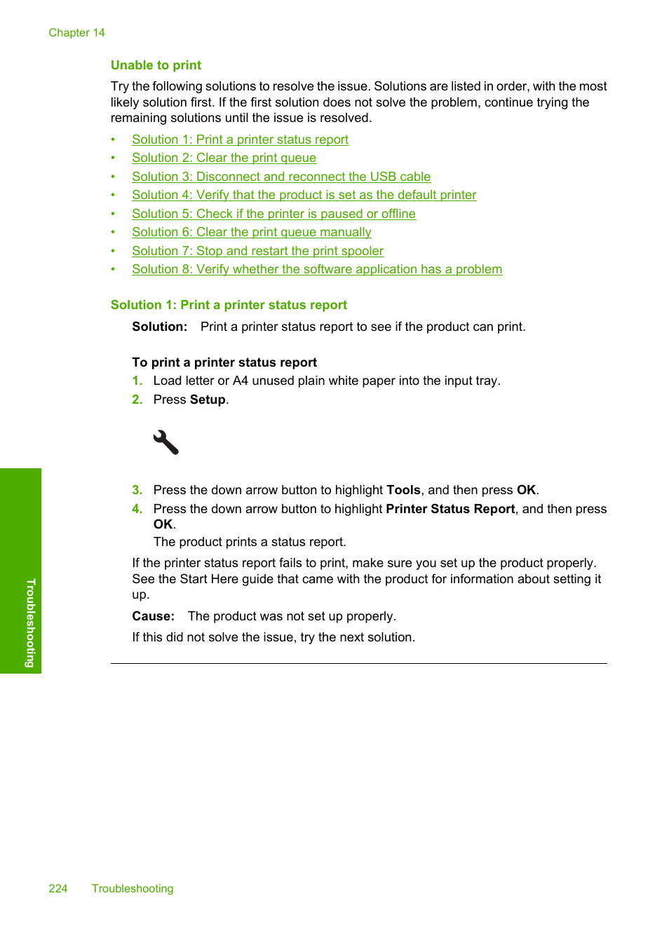 Unable to print | HP Photosmart C6340 All-in-One Printer User Manual | Page 227 / 331