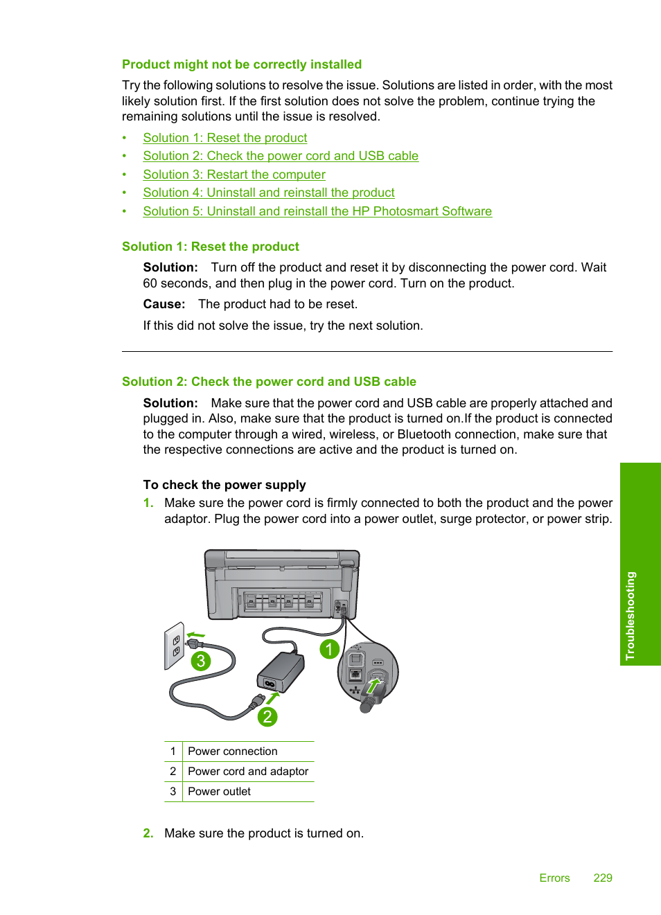 Product might not be correctly installed | HP Photosmart C6340 All-in-One Printer User Manual | Page 232 / 331