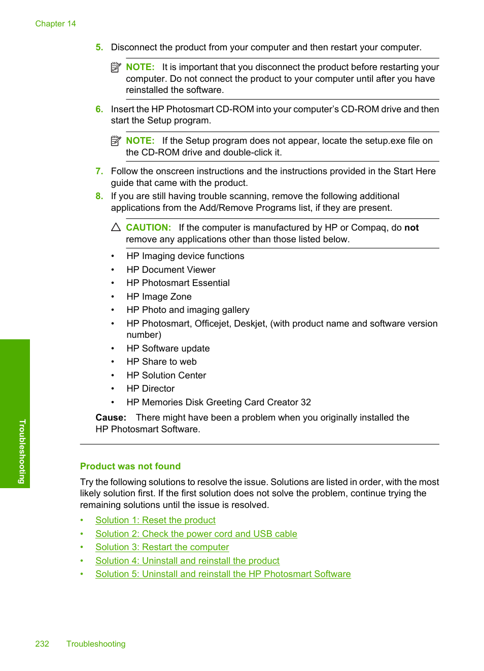 Product was not found | HP Photosmart C6340 All-in-One Printer User Manual | Page 235 / 331