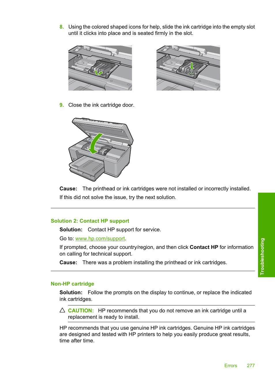 Non-hp cartridge | HP Photosmart C6340 All-in-One Printer User Manual | Page 280 / 331