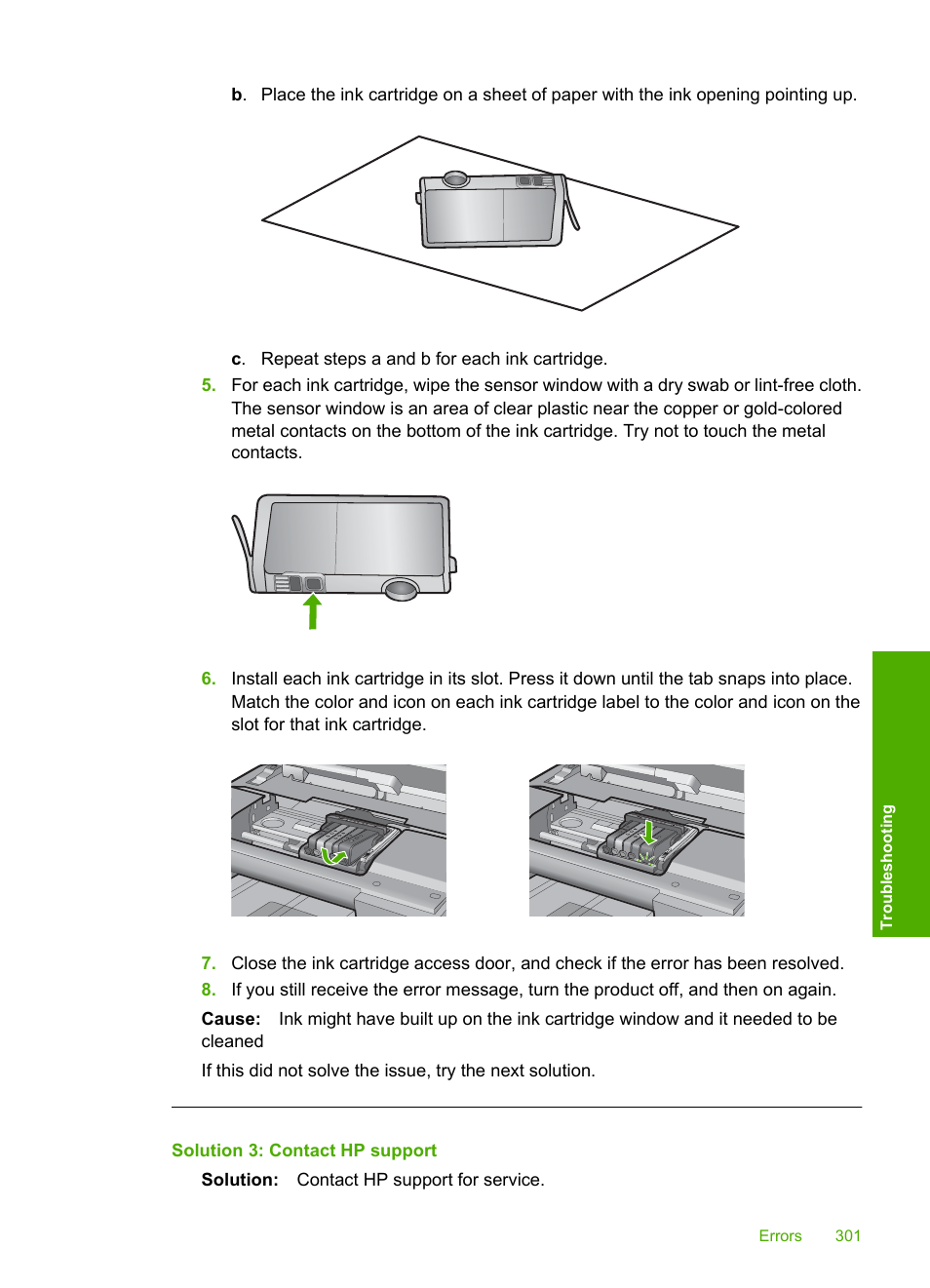 Solution 3: contact hp support | HP Photosmart C6340 All-in-One Printer User Manual | Page 304 / 331