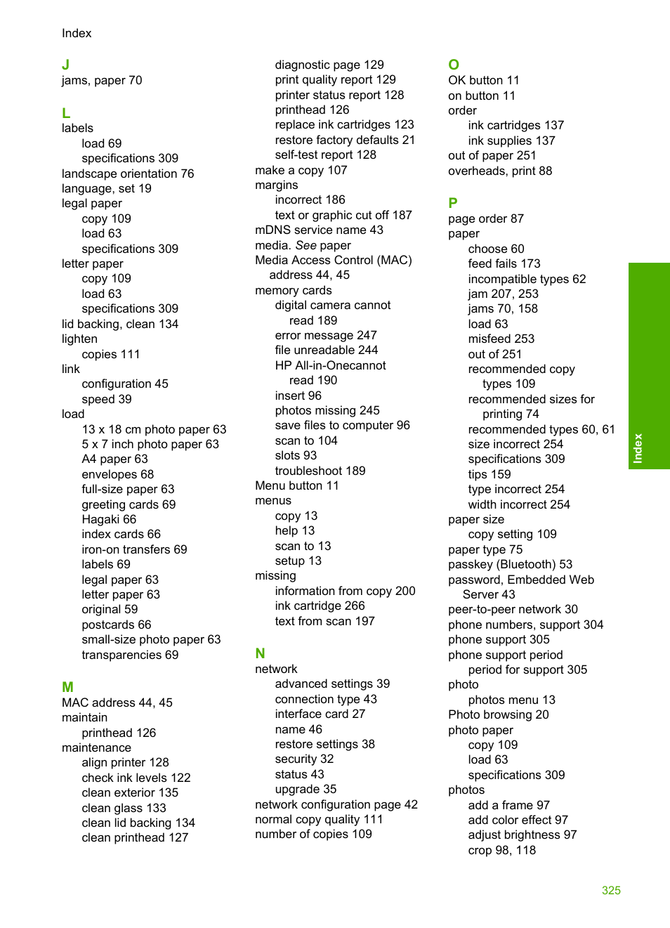 HP Photosmart C6340 All-in-One Printer User Manual | Page 328 / 331