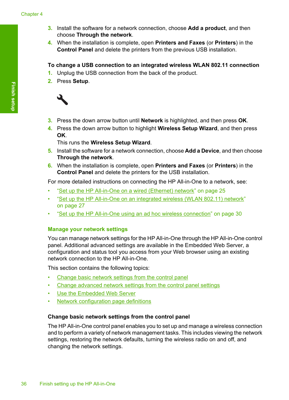 Manage your network settings | HP Photosmart C6340 All-in-One Printer User Manual | Page 39 / 331