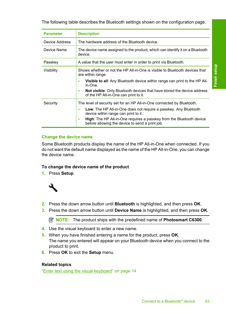 Change the device name | HP Photosmart C6340 All-in-One Printer User Manual | Page 56 / 331