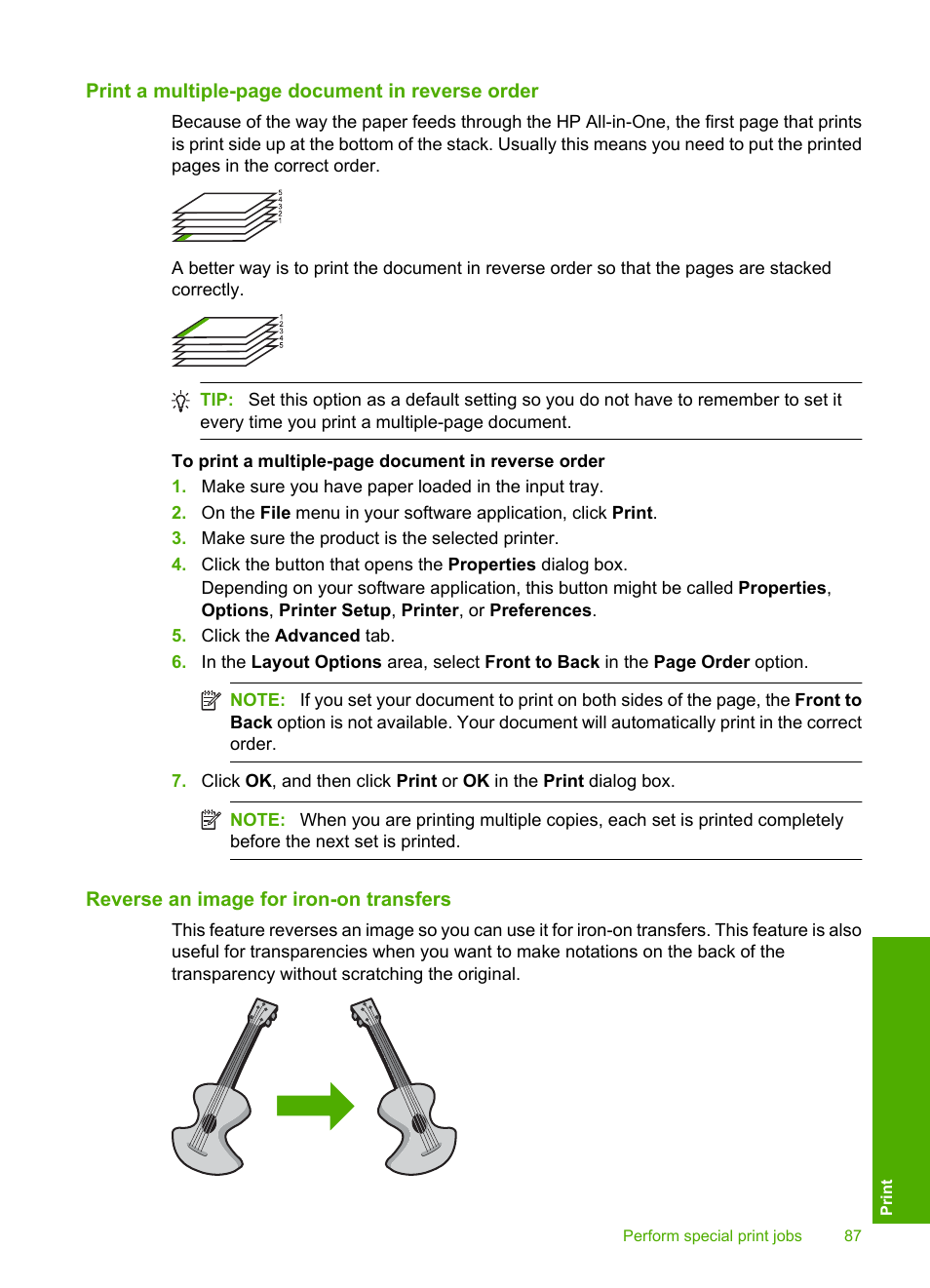 Reverse an image for iron-on transfers | HP Photosmart C6340 All-in-One Printer User Manual | Page 90 / 331