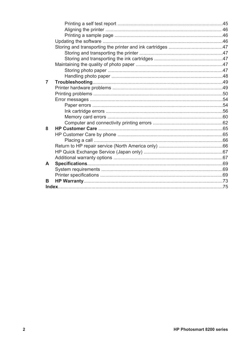 HP Photosmart 8250 Printer User Manual | Page 6 / 81