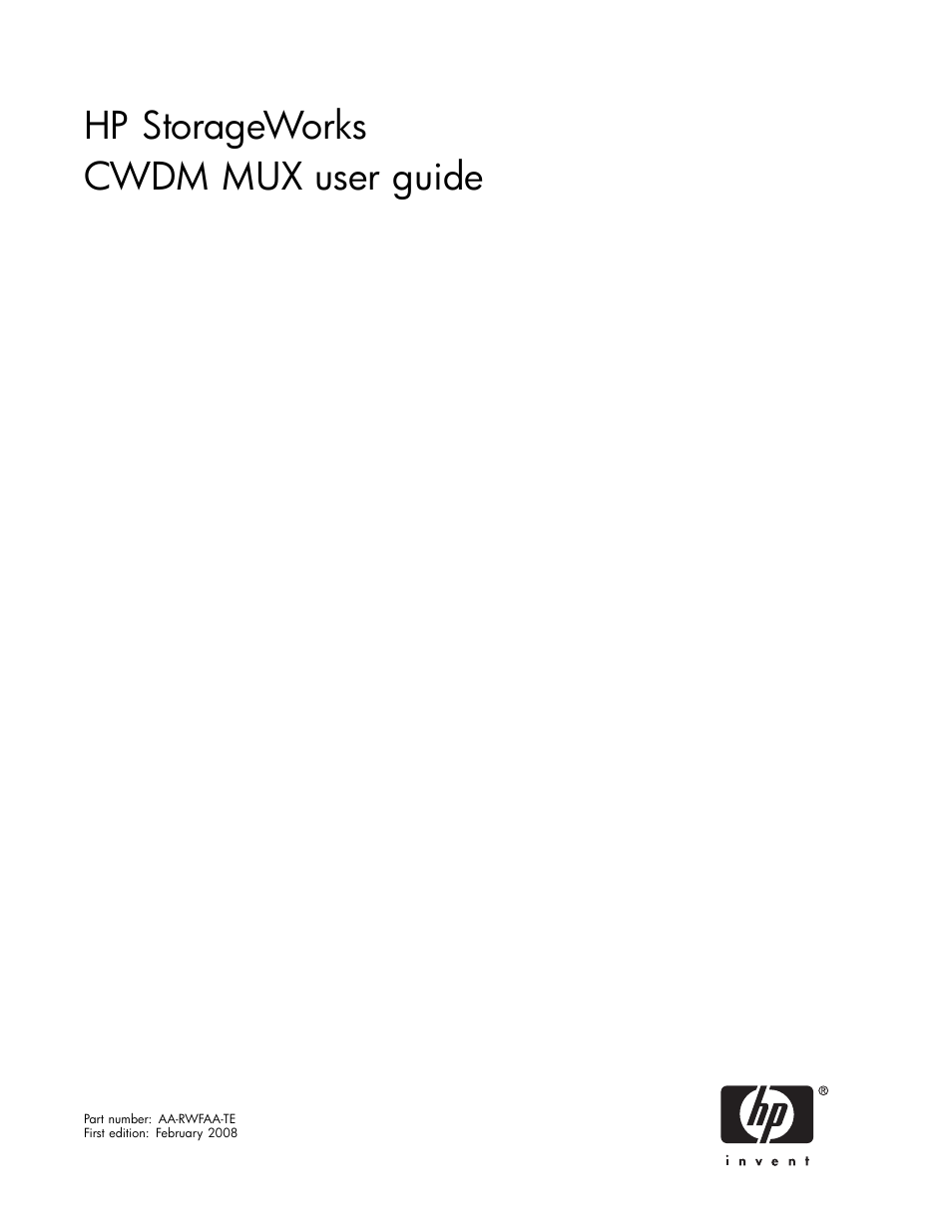 HP Coarse Wave Division Multiplexer User Manual | 27 pages