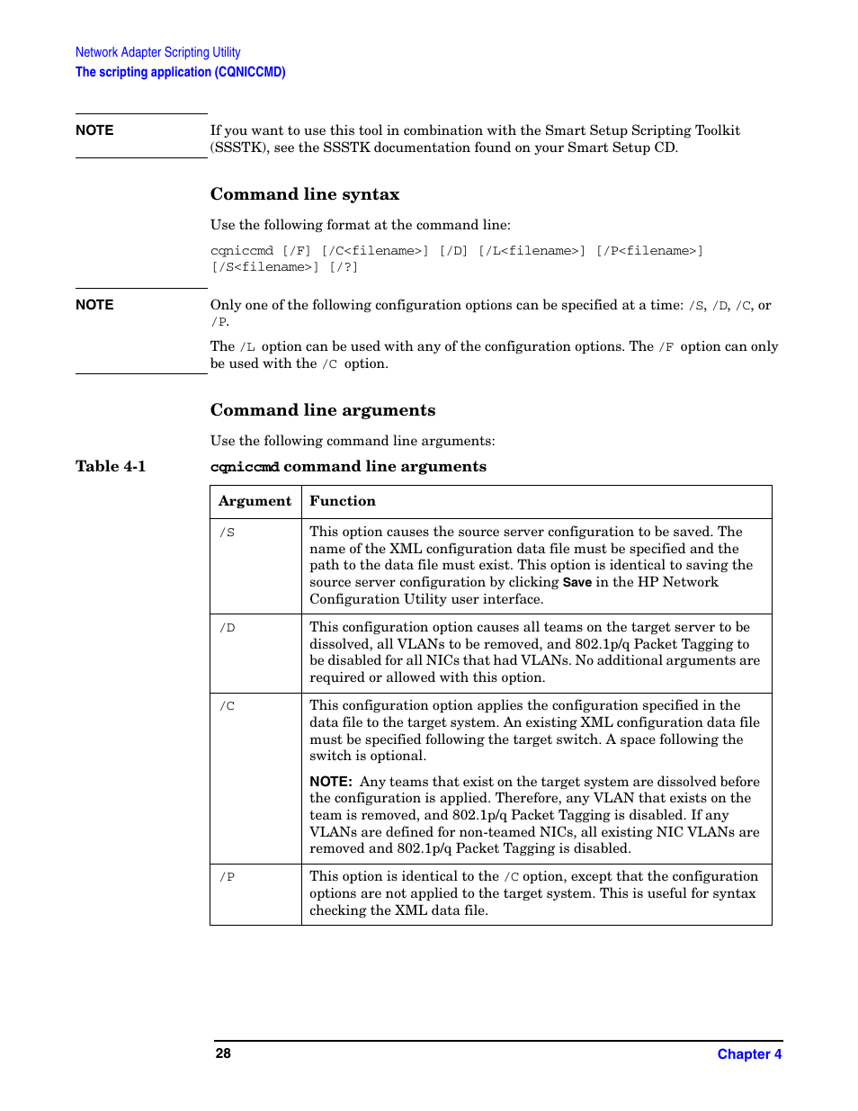 Command line syntax, Command line arguments, Command line syntax command line arguments | HP Integrity rx5670 Server User Manual | Page 28 / 38