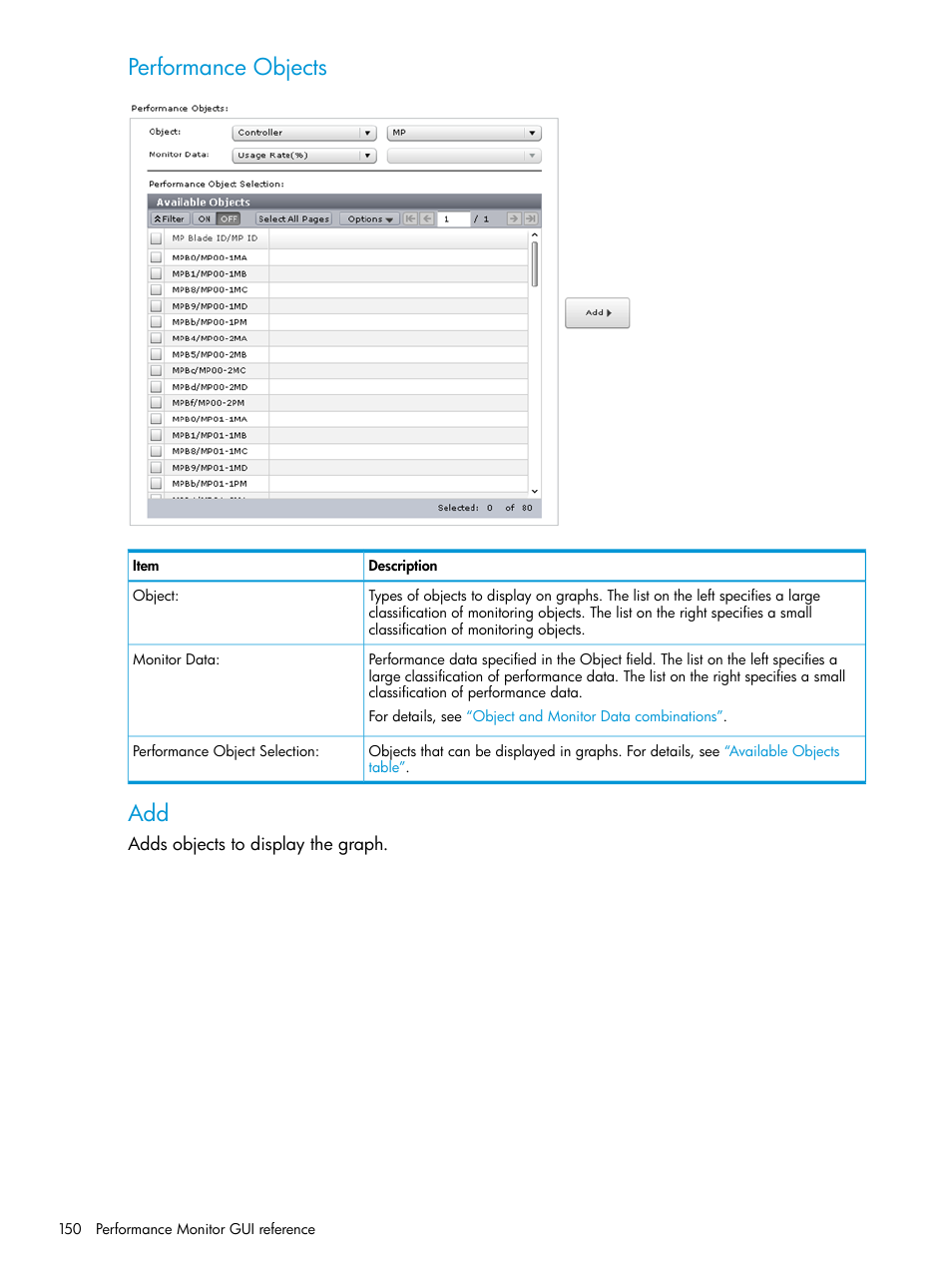 Performance objects | HP XP7 Storage User Manual | Page 150 / 227