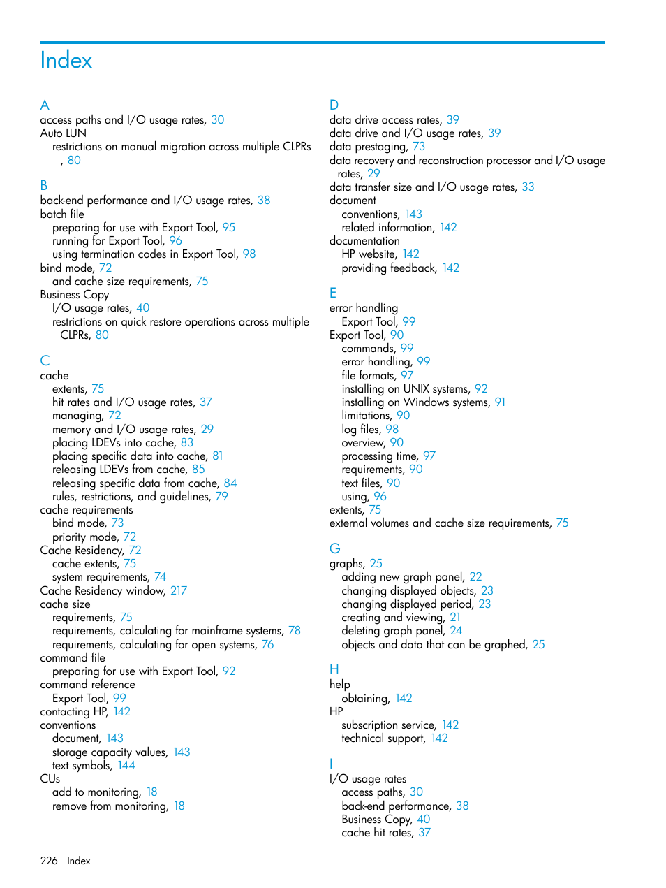 Index | HP XP7 Storage User Manual | Page 226 / 227