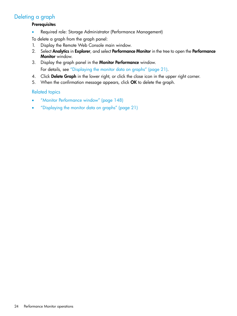 Deleting a graph | HP XP7 Storage User Manual | Page 24 / 227
