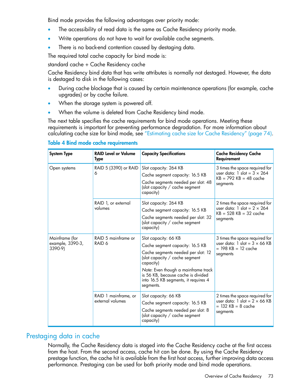 Prestaging data in cache | HP XP7 Storage User Manual | Page 73 / 227