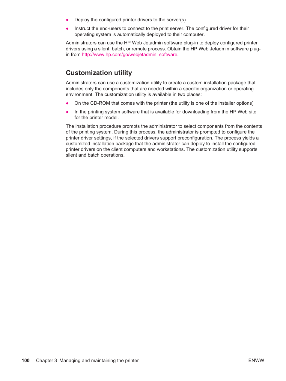 Customization utility | HP LaserJet 4250 User Manual | Page 112 / 304