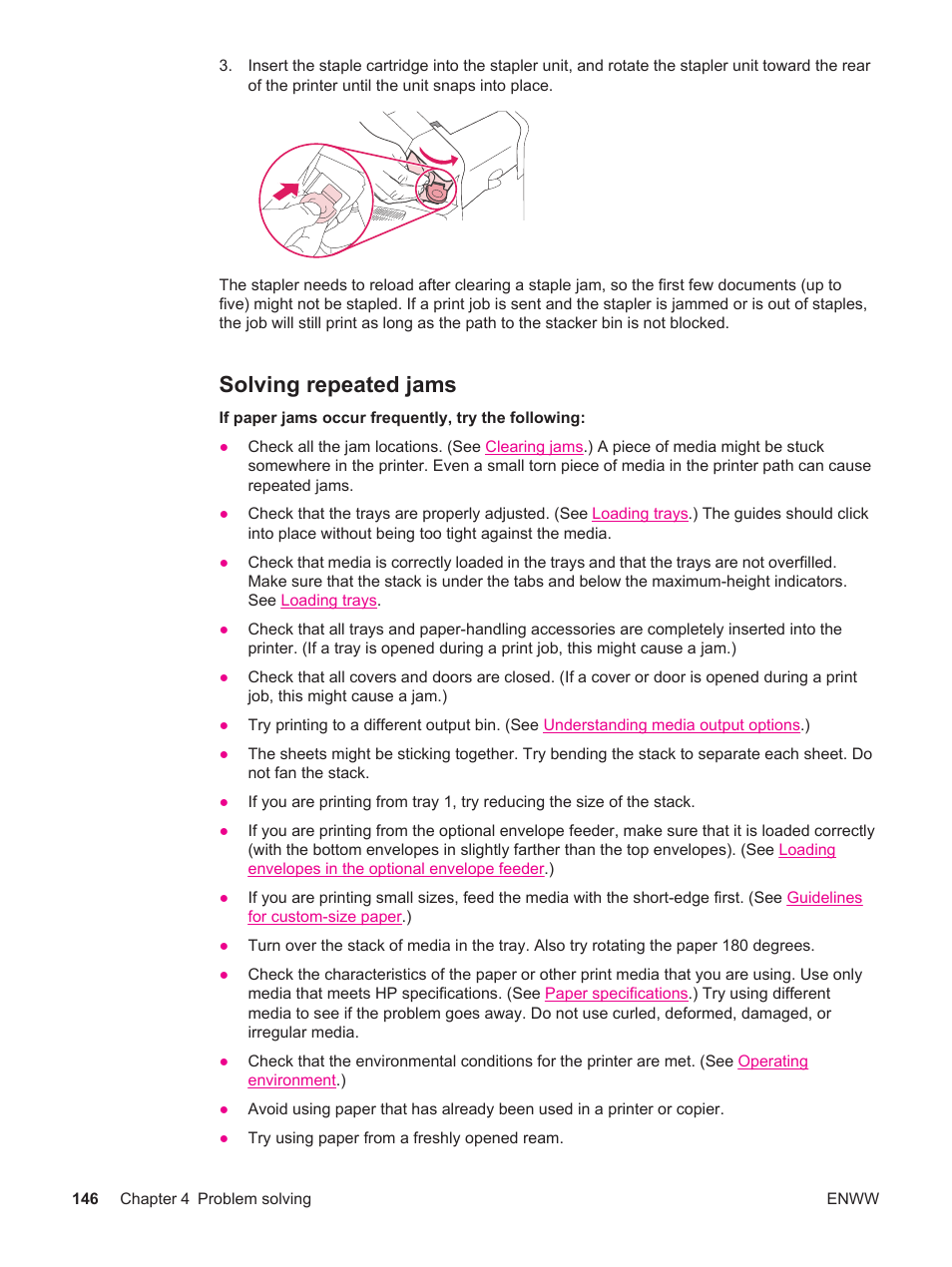 Solving repeated jams | HP LaserJet 4250 User Manual | Page 158 / 304