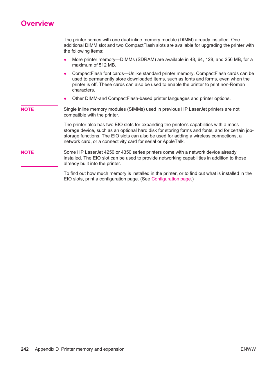 Overview | HP LaserJet 4250 User Manual | Page 254 / 304