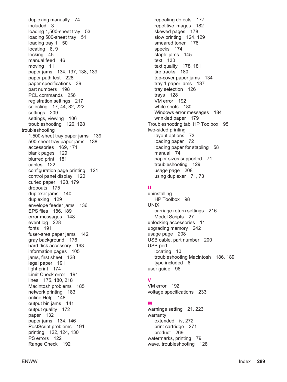 HP LaserJet 4250 User Manual | Page 301 / 304