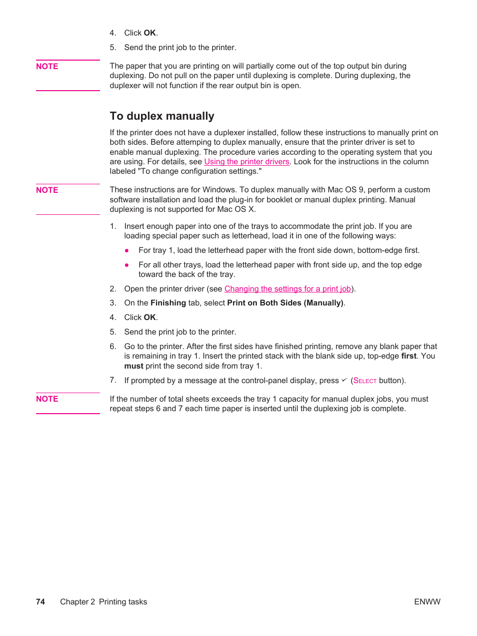 To duplex manually | HP LaserJet 4250 User Manual | Page 86 / 304