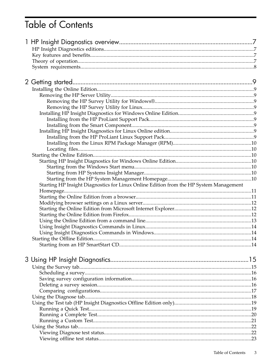 HP Insight Diagnostics Software User Manual | Page 3 / 40