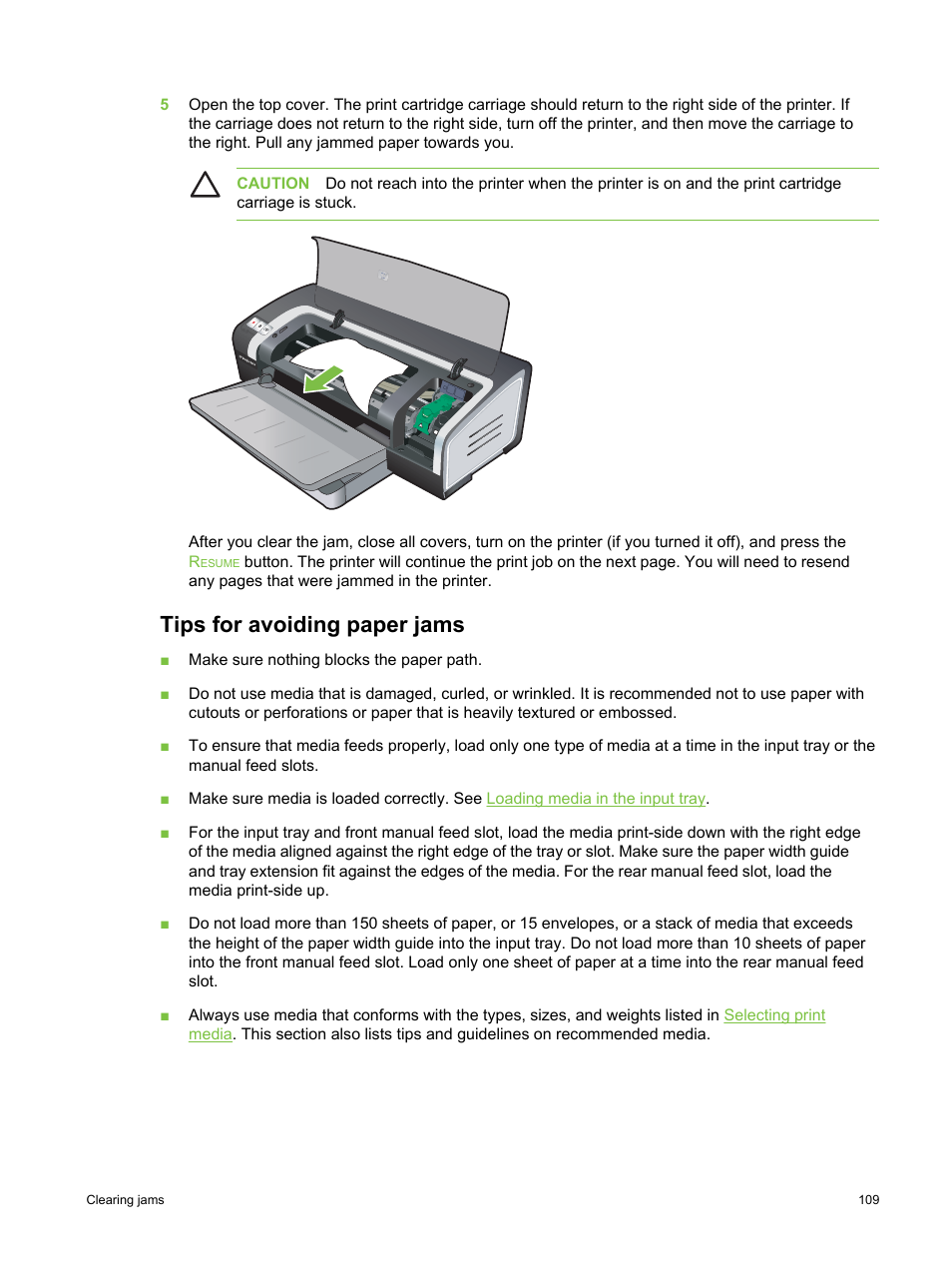 Tips for avoiding paper jams | HP Deskjet 9800 Printer series User Manual | Page 119 / 172