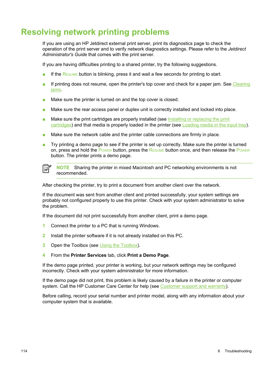 Resolving network printing problems | HP Deskjet 9800 Printer series User Manual | Page 124 / 172