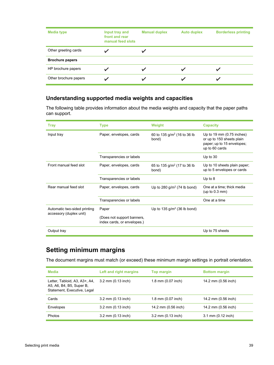 Setting minimum margins | HP Deskjet 9800 Printer series User Manual | Page 49 / 172