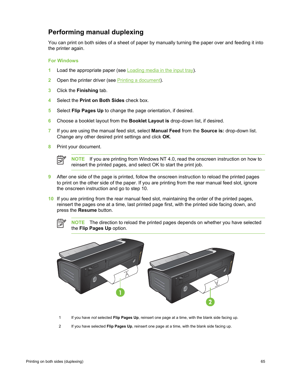 Performing manual duplexing | HP Deskjet 9800 Printer series User Manual | Page 75 / 172