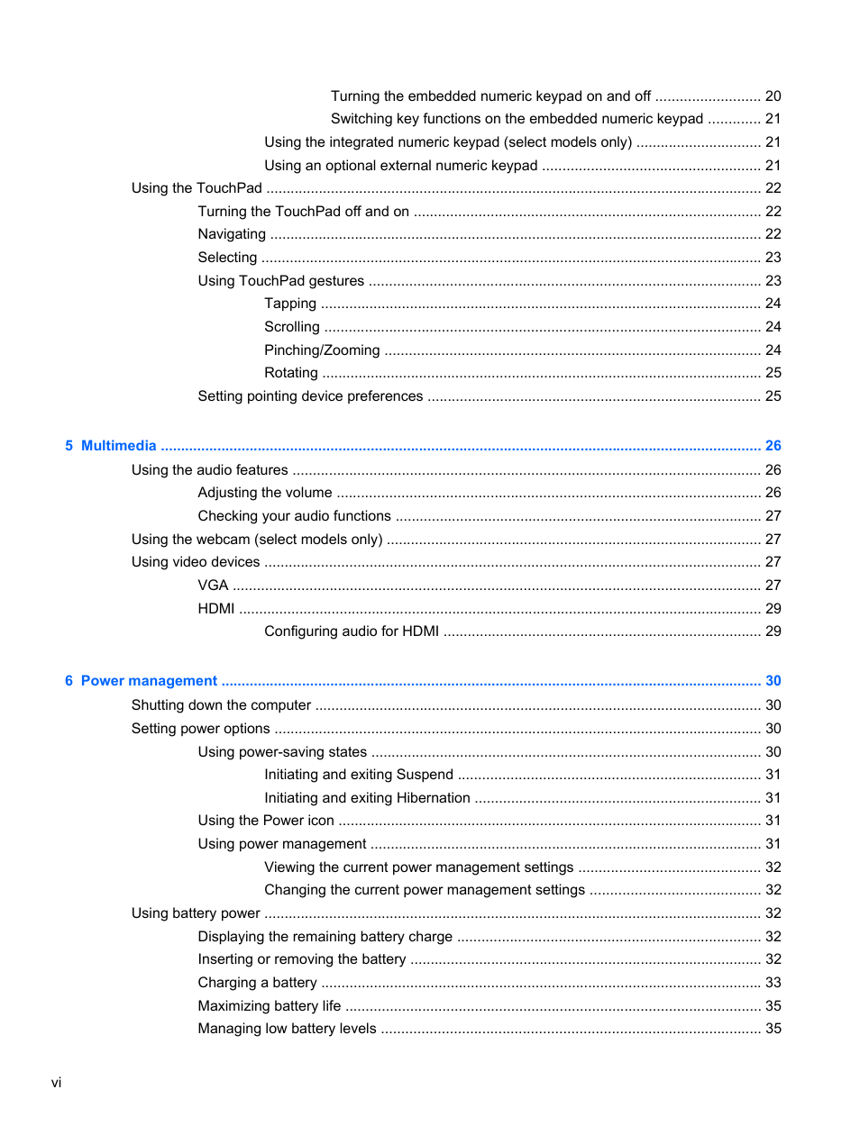 HP ProBook 445 G1 Notebook PC User Manual | Page 6 / 98