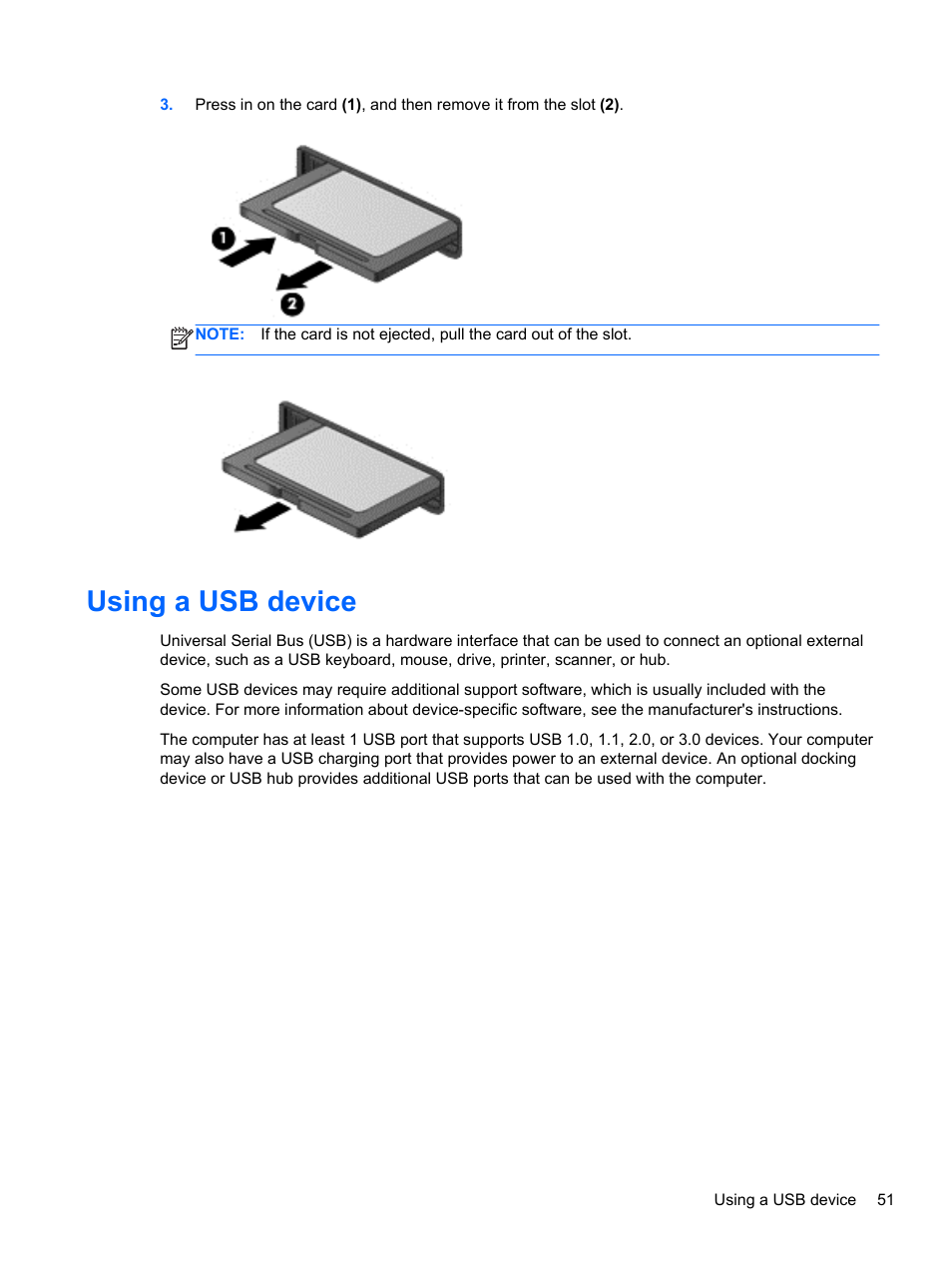 Using a usb device | HP ProBook 445 G1 Notebook PC User Manual | Page 61 / 98