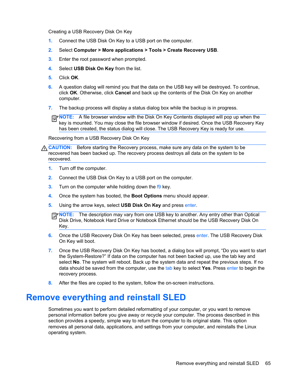 Remove everything and reinstall sled | HP ProBook 445 G1 Notebook PC User Manual | Page 75 / 98