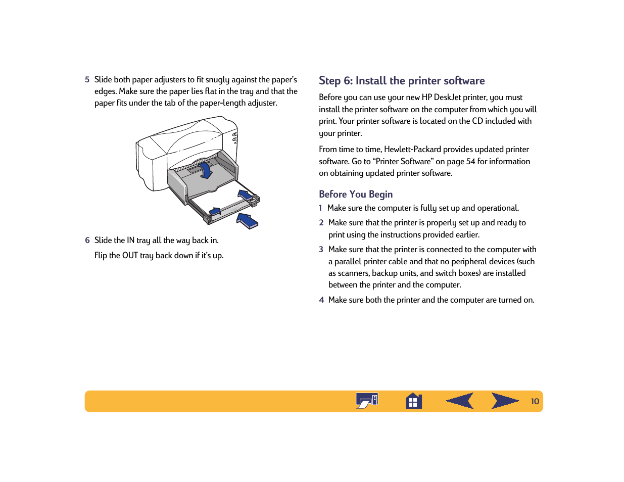 Step 6: install the printer software | HP Deskjet 842c Printer User Manual | Page 10 / 74