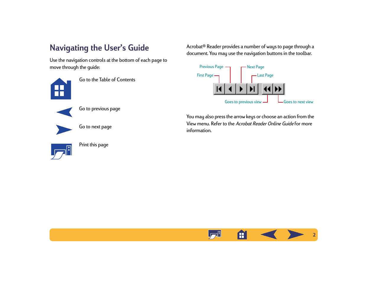 Navigating the user’s guide | HP Deskjet 842c Printer User Manual | Page 2 / 74