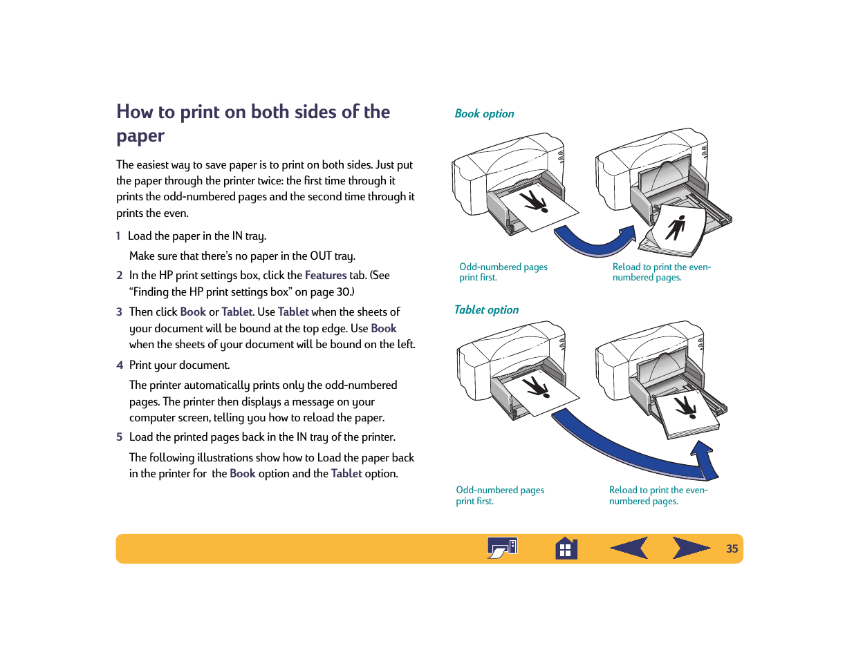 How to print on both sides of the paper | HP Deskjet 842c Printer User Manual | Page 35 / 74