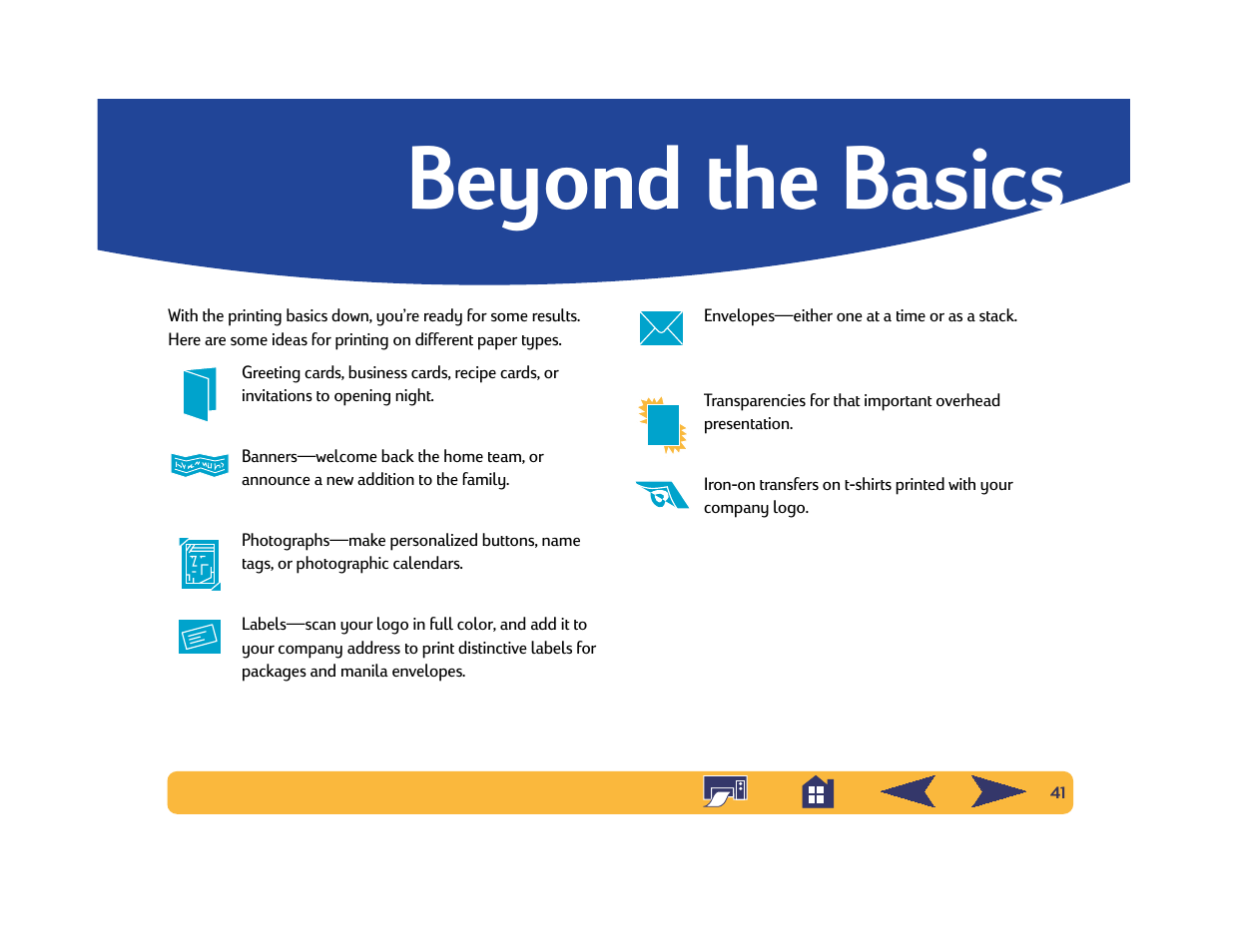 Beyond the basics | HP Deskjet 842c Printer User Manual | Page 41 / 74