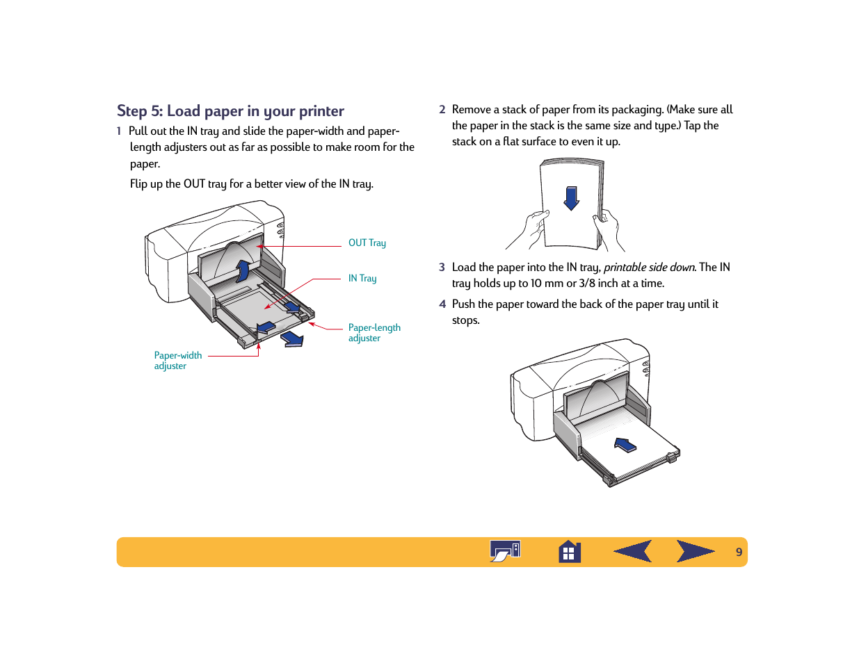 Step 5: load paper in your printer | HP Deskjet 842c Printer User Manual | Page 9 / 74