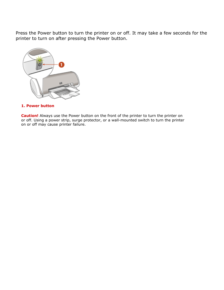 Power button and light | HP Deskjet 3420 Color Inkjet Printer User Manual | Page 12 / 79