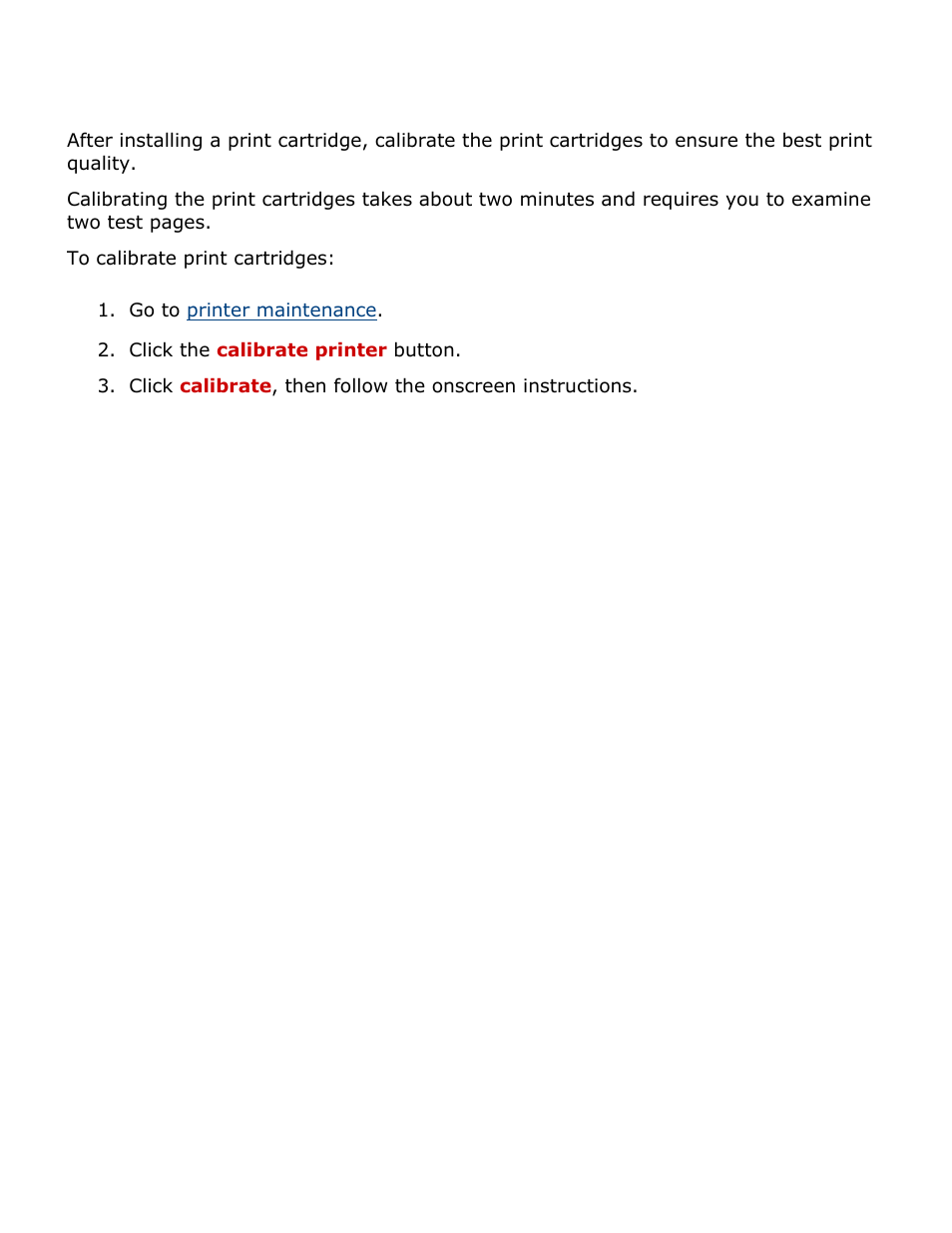 Calibrating print cartridges, Calibrate, The printer for optimum print quality | HP Deskjet 3420 Color Inkjet Printer User Manual | Page 44 / 79