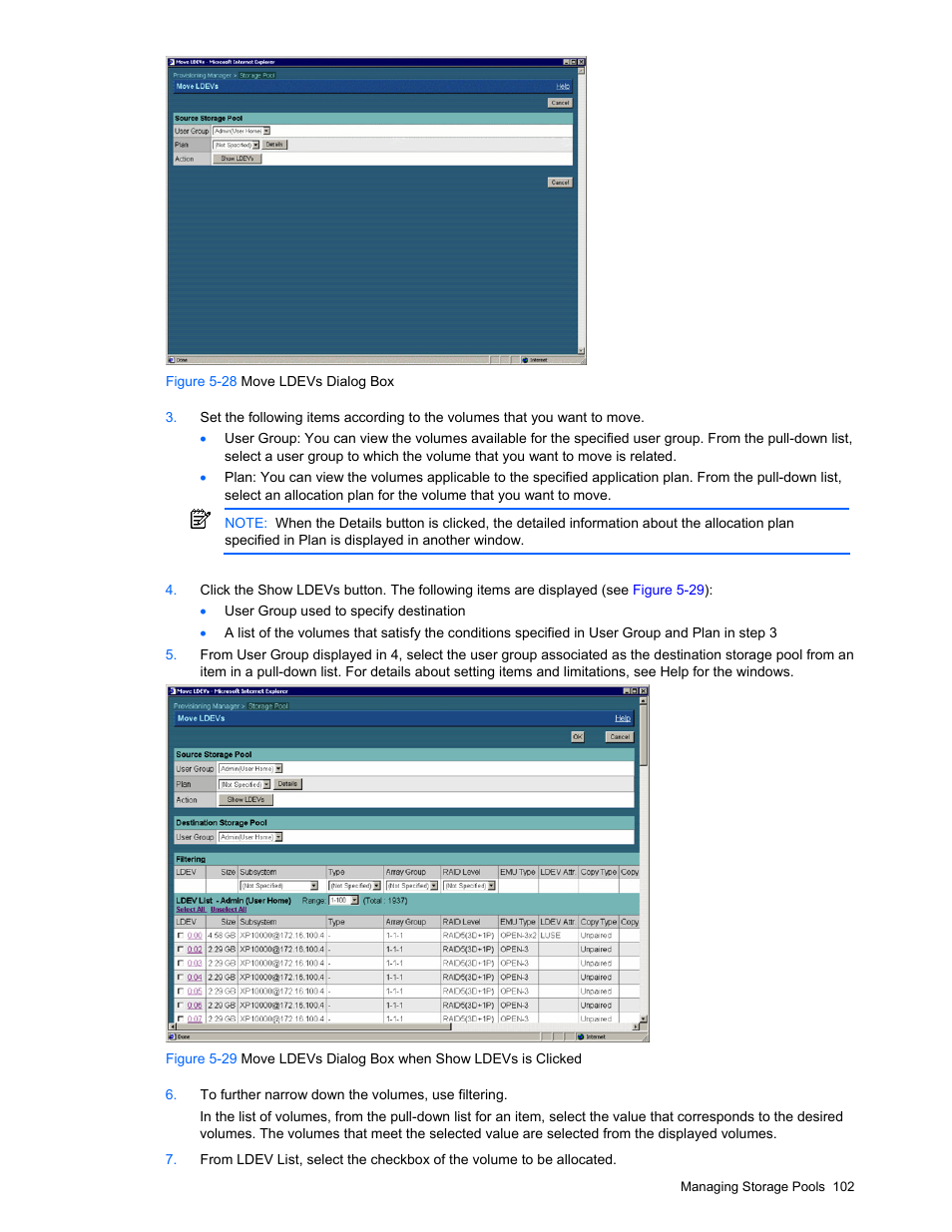 12 moving volumes between storage pools, Figure 5 | HP StorageWorks XP48 Disk Array User Manual | Page 102 / 203