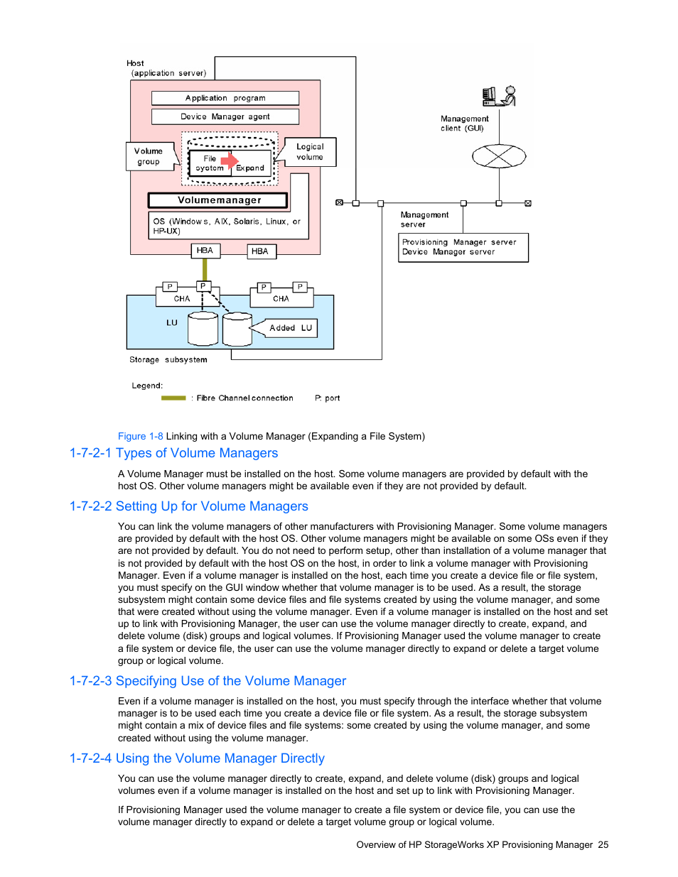 7-2-1 types of volume managers, 7-2-2 setting up for volume managers, 7-2-3 specifying use of the volume manager | 7-2-4 using the volume manager directly, About single sign-on functionality, Figure 1-8 | HP StorageWorks XP48 Disk Array User Manual | Page 25 / 203