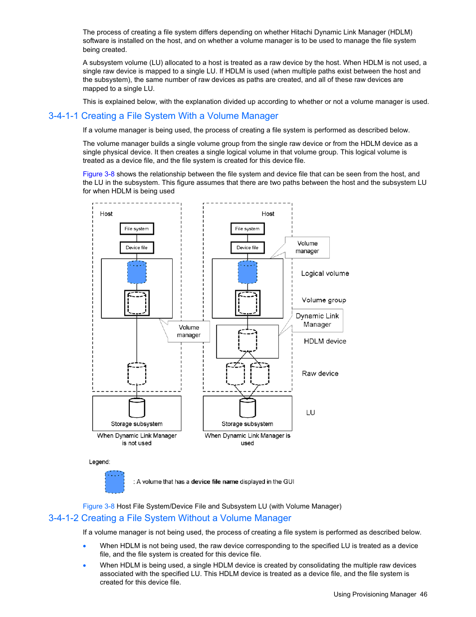 4-1-1 creating a file system with a volume manager | HP StorageWorks XP48 Disk Array User Manual | Page 46 / 203