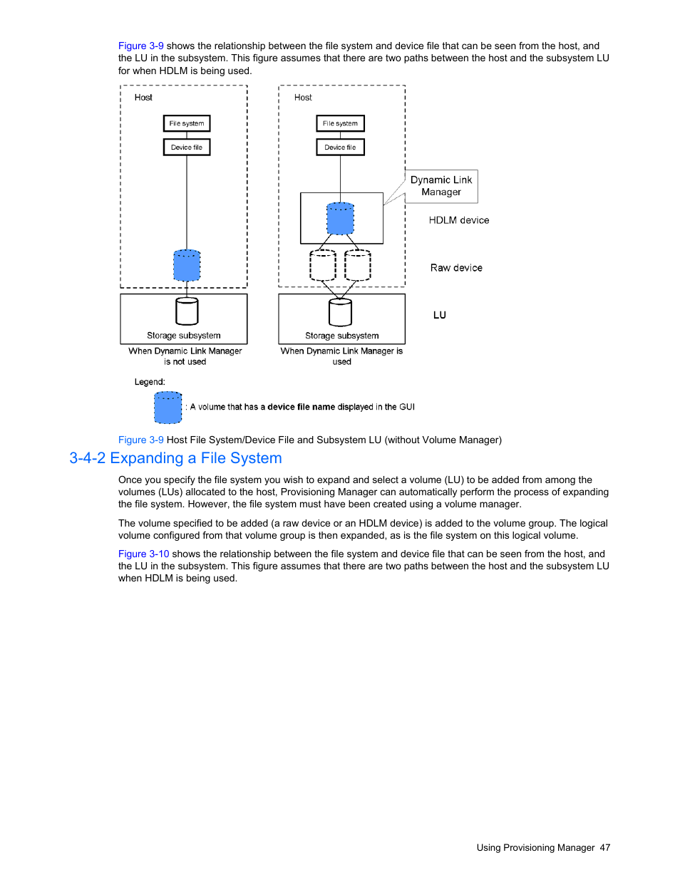 4-2 expanding a file system, Expanding a file system | HP StorageWorks XP48 Disk Array User Manual | Page 47 / 203