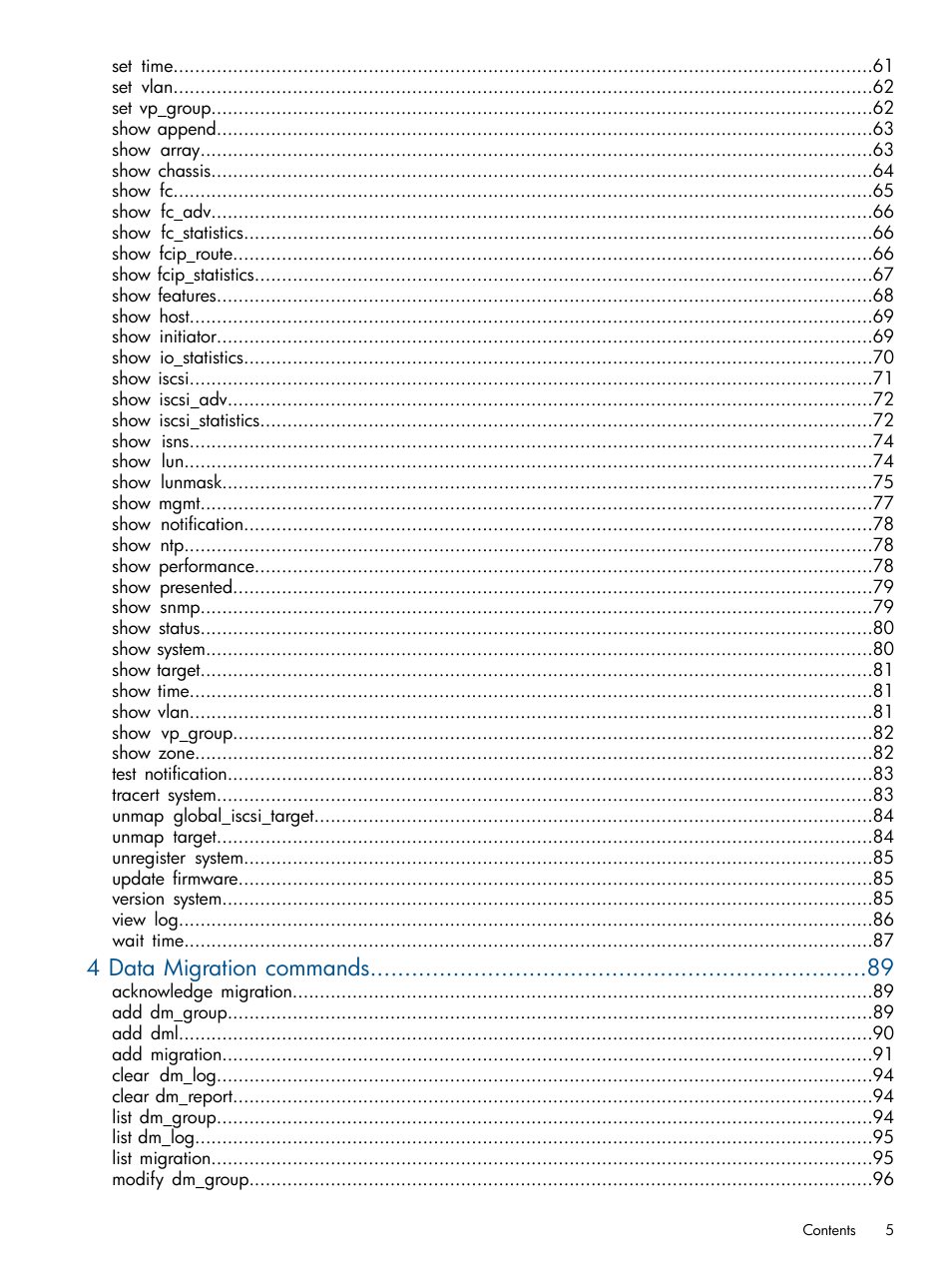 4 data migration commands | HP MPX200 Multifunction Router User Manual | Page 5 / 120