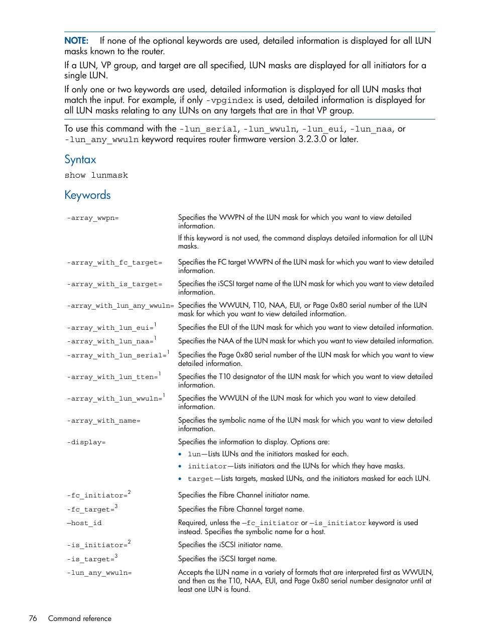 Syntax, Keywords | HP MPX200 Multifunction Router User Manual | Page 76 / 120