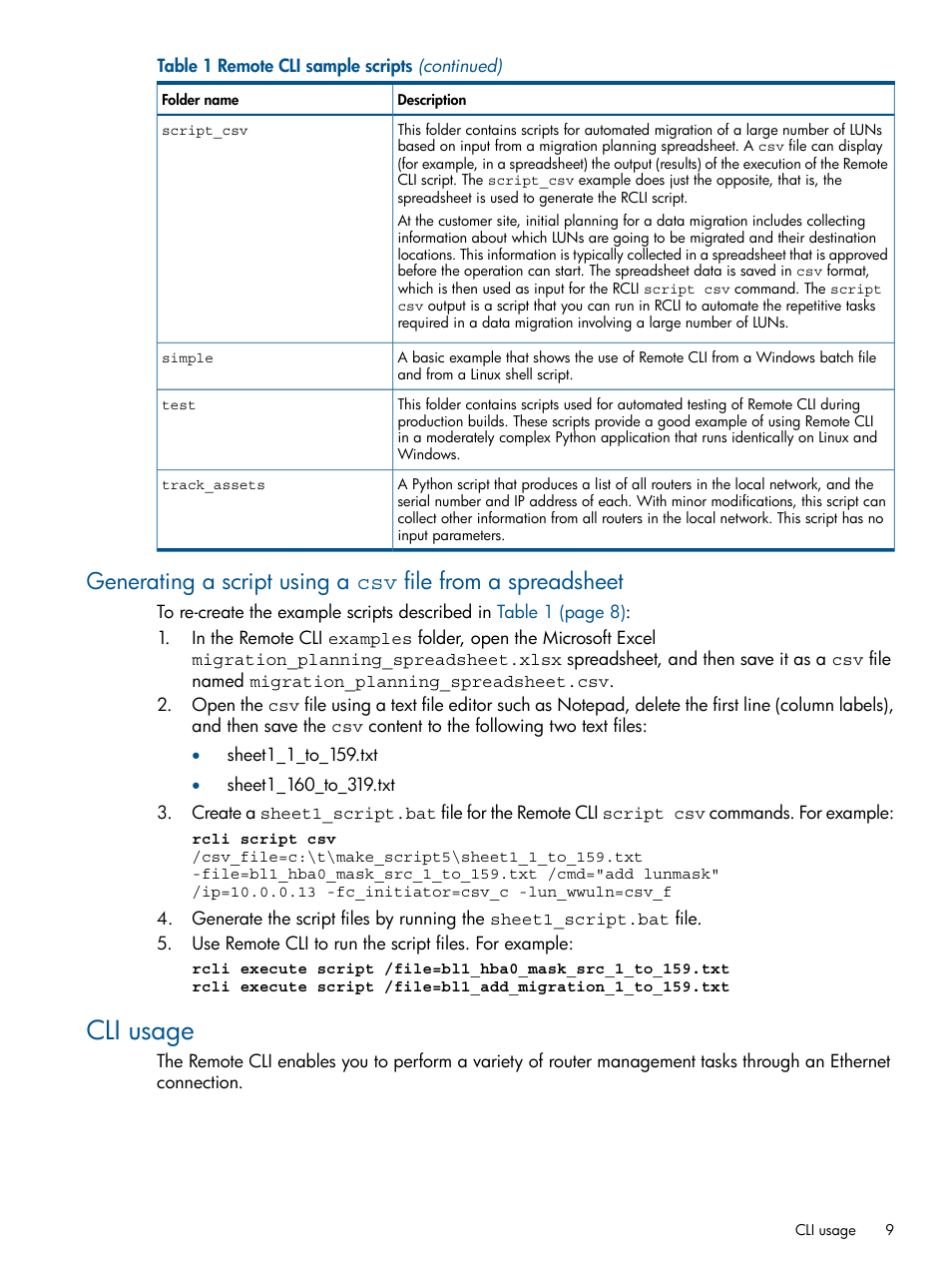 Cli usage | HP MPX200 Multifunction Router User Manual | Page 9 / 120