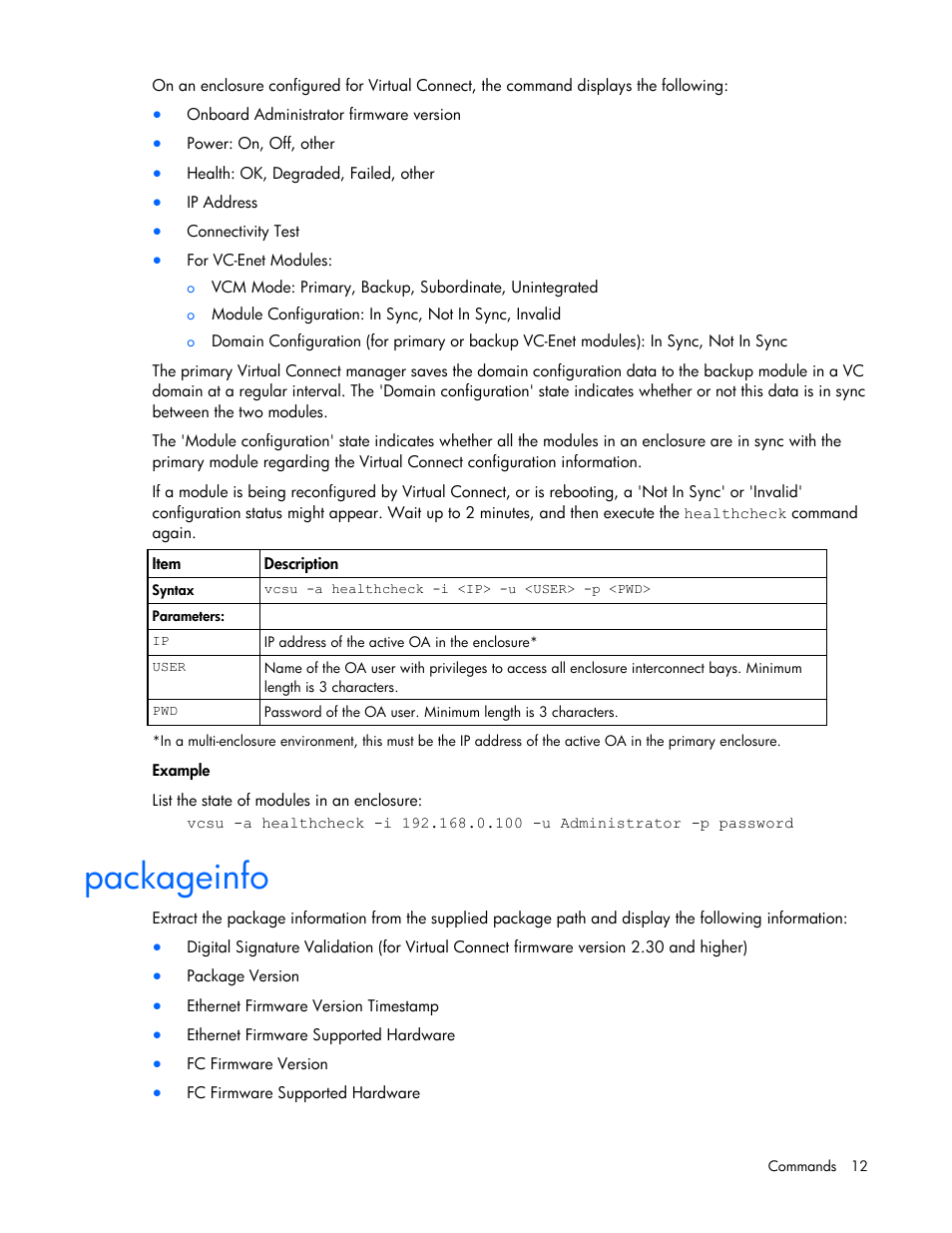 Packageinfo | HP Virtual Connect 4Gb Fibre Channel Module for c-Class BladeSystem User Manual | Page 12 / 21